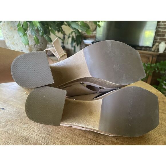 Vince Camuto Jenevya blush suede platform sandals studded block - Picture 7 of 9